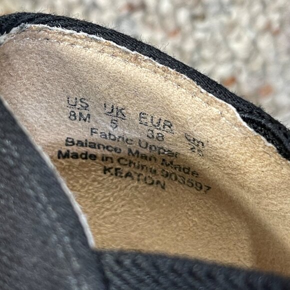 LifeStride Keaton Canvas Slip On Wedge Heels Size 8 Espadrille Black Cross Strap - Picture 9 of 10